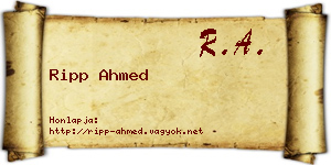 Ripp Ahmed névjegykártya